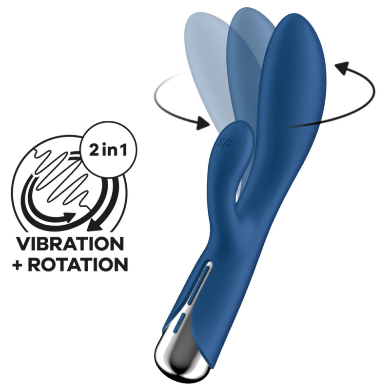 Satisfyer Vibro Rabbit Spinning Rabbit 1 11 x 3.5cm Bleu